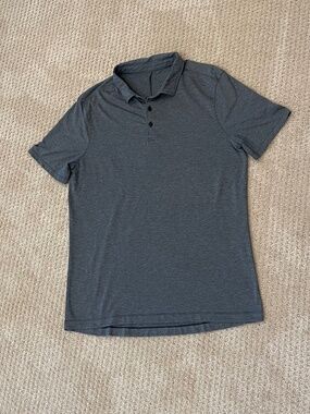 Lululemon Evolution Polo Heathered Charcoal Grey - Size Large